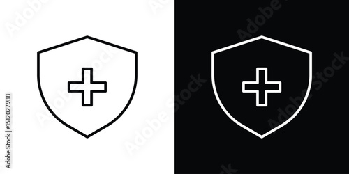 Immune guard icon. Simple element illustration. outline and flat symbol design