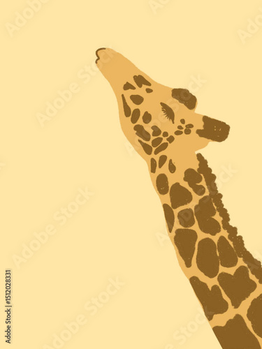 Giraffe Decor Vector Illustration for a nursery room_Decoration for children's room_Animal decor on soft colors