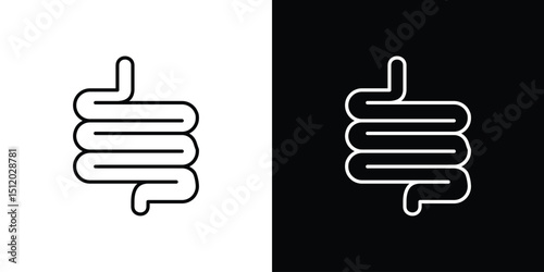 Intestine icon. Simple element illustration. outline and flat symbol design