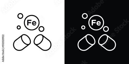 Iron capsule icon. Simple element illustration. outline and flat symbol design