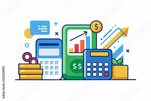 Futuristic graphics including upward arrows, a house icon, and percentage symbols represent credit score growth, mortgage rates,