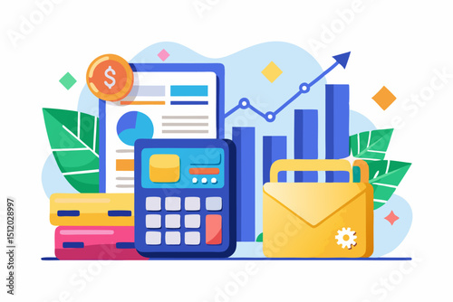 Futuristic graphics including upward arrows, a house icon, and percentage symbols represent credit score growth, mortgage rates,