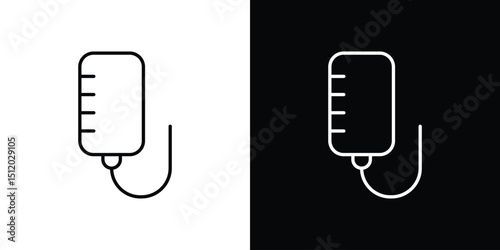 IV bag icon. Simple element illustration. outline and flat symbol design