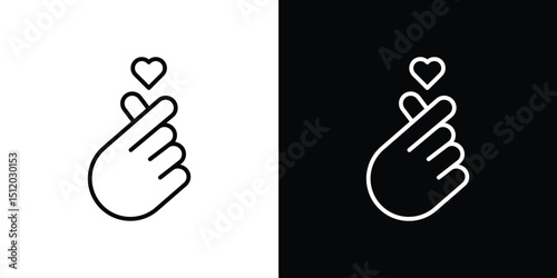 korean heart icon. Simple element illustration. outline and flat symbol design