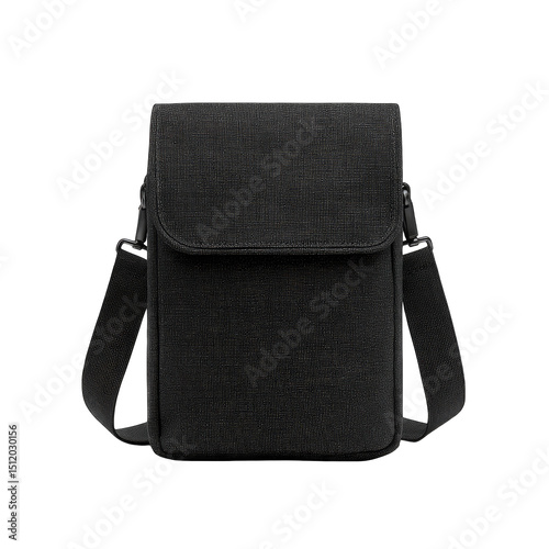 Simple black canvas crossbody bag
