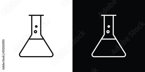 Lab flask icon. Simple element illustration. outline and flat symbol design