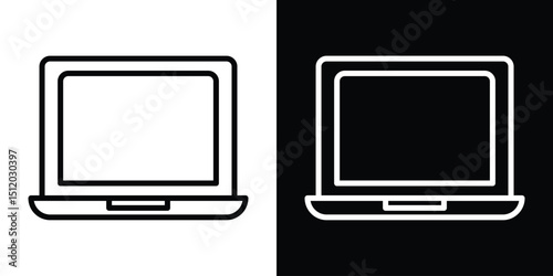 Laptop icon. Simple element illustration. outline and flat symbol design
