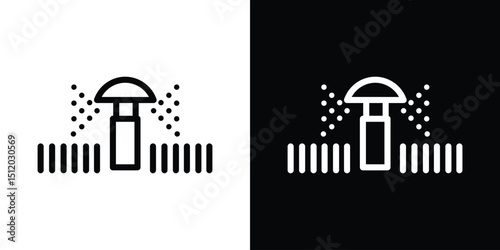 Lawn sprinkler icon. Simple element illustration. outline and flat symbol design