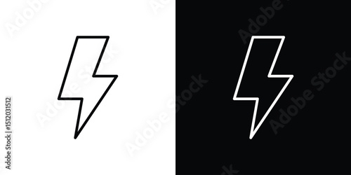 Lightning icon. Simple element illustration. outline and flat symbol design
