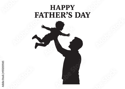 father's day silhouette logo vector, fathers day logo icon, silhouette of father and child logo design, fatherhood celebrating silhouette logo on white background