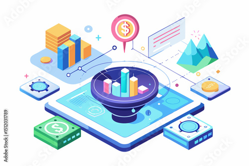 percentage symbols represent credit score growth, mortgage rates, and fintech solutions. Ideal for topics related to personal finance, debt management, home loans, and financial technology.