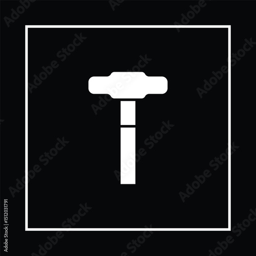 Hummer logo icon symbol black and white vector. Illustration of a hammer tools equipment