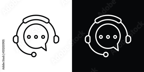 Live chat icon. Simple element illustration. outline and flat symbol design