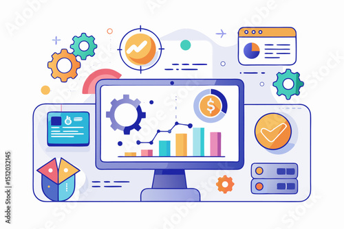 percentage symbols represent credit score growth, mortgage rates, and fintech solutions. Ideal for topics related to personal finance, debt management, home loans, and financial technology.