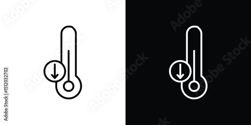 Low Temperature icon. Simple element illustration. outline and flat symbol design