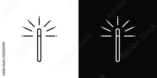 Magic wand icon. Simple element illustration. outline and flat symbol design