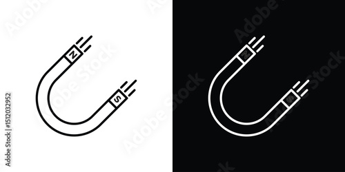 Magnet icon. Simple element illustration. outline and flat symbol design
