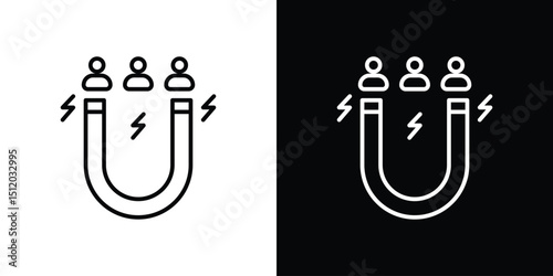 Magnet user icon. Simple element illustration. outline and flat symbol design