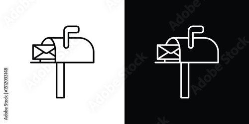 Mailbox icon. Simple element illustration. outline and flat symbol design
