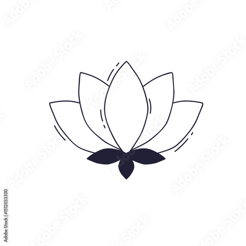 Minimalist lotus flower symbolizing purity and enlightenment.