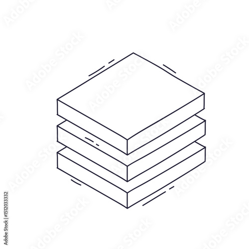 Illustration of stacked layers symbolizing a server stack concept.