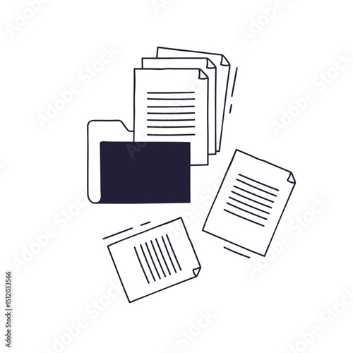 A classic file folder with papers spilling out, symbolizing disorganization.