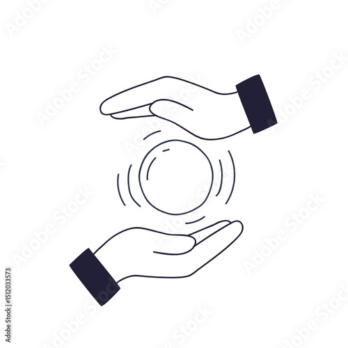 Hands gently cradle a glowing orb, symbolizing care and potential.