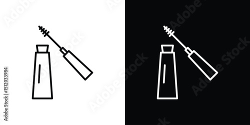Mascara brush icon. Simple element illustration. outline and flat symbol design