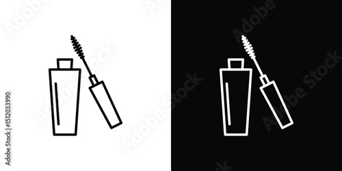 Mascara icon. Simple element illustration. outline and flat symbol design