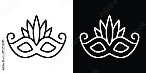 Mask for brazil carnival celebration icon. Simple element illustration. outline and flat symbol design