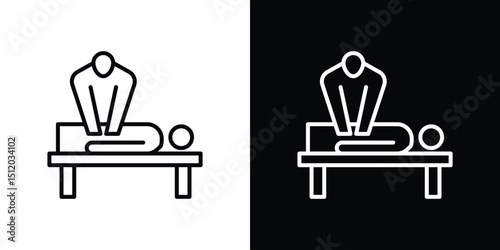 Massage icon. Simple element illustration. outline and flat symbol design