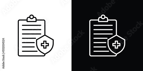 Medical insurance icon. Simple element illustration. outline and flat symbol design