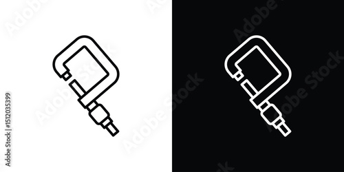 Micrometer icon. Simple element illustration. outline and flat symbol design