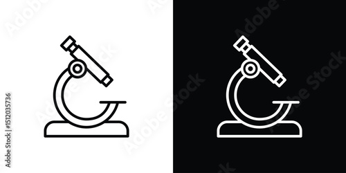 Microscope icon. Simple element illustration. outline and flat symbol design