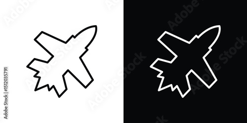 Military aircraft icon. Simple element illustration. outline and flat symbol design