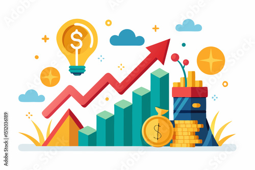 A close-up image of a person using a calculator while holding a credit card, symbolizing financial management, rising interest rates, and digital banking. Futuristic graphics including upward arrows, 