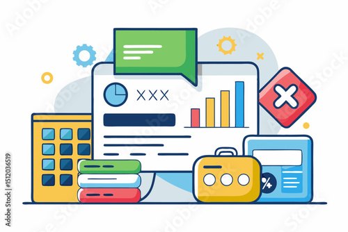 A close-up image of a person using a calculator while holding a credit card, symbolizing financial management, rising interest rates, and digital banking. Futuristic graphics including upward arrows, 