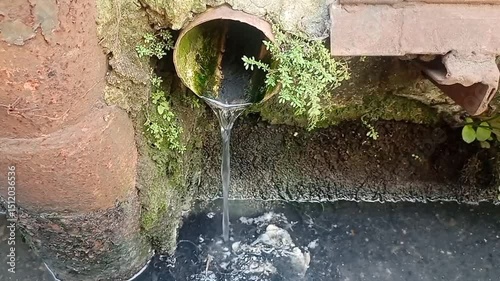 water coming out of the drain pipe