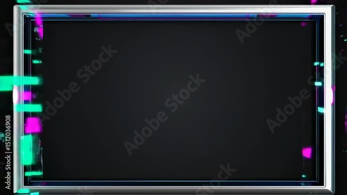 Abstract digital frame with vibrant colors and patterns, suitable for modern art displays