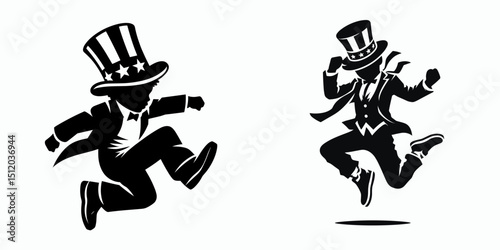 black boy. 4th of July Independence Day American Flag Patriotism Usa America Clipart Vector Illustration. Young african male child a representation youth culture and identity.