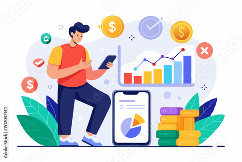 A close-up image of a person using a calculator while holding a credit card, symbolizing financial management, rising interest rates, and digital banking. Futuristic graphics including upward arrows, 