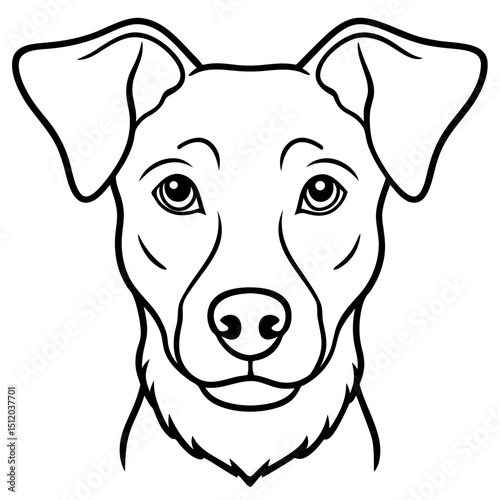Realistic Dog Face Outline
