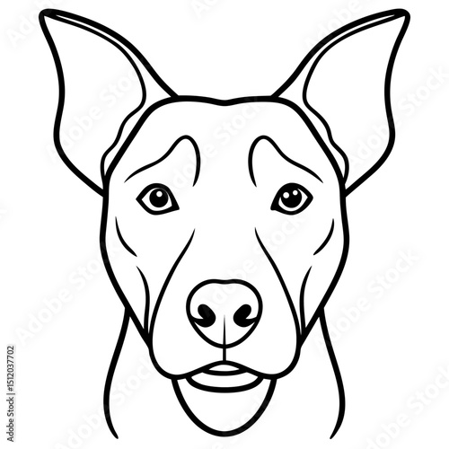 Realistic Dog Face Outline