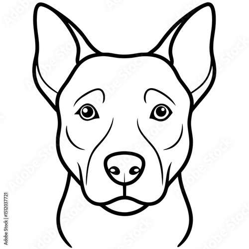 Realistic Dog Face Outline