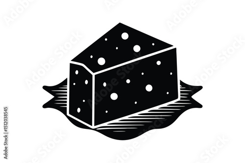 Delicious cheese illustration for food packaging or menu design