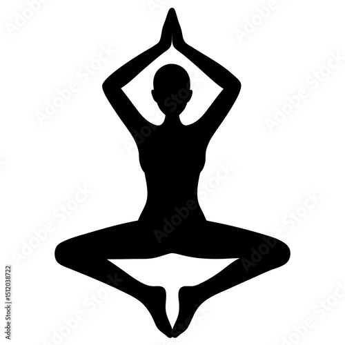 silhouette of yoga woman