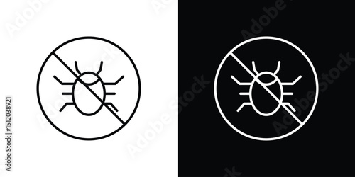 No Bug icon. Simple element illustration. outline and flat symbol design