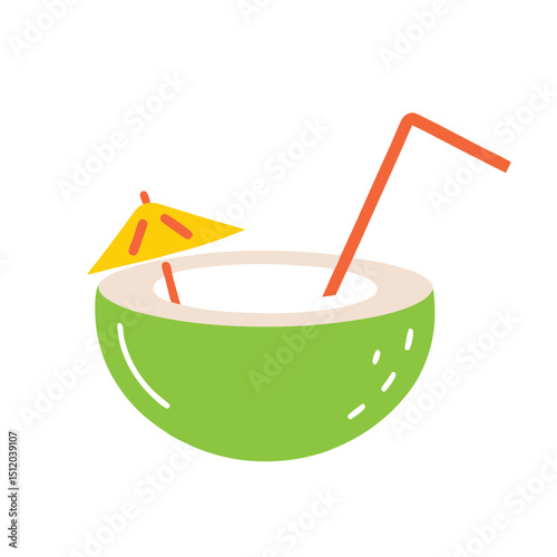 coconut water illustration vector art 