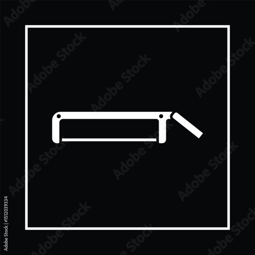 Hacksaw hand icon vector. Illustration of hacksaw  tools equipment logo