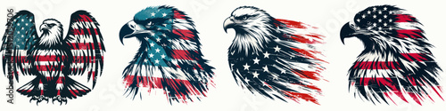 Bald Eagle. 4th of July Independence Day American Flag Patriotism Usa America Clipart Vector Illustration. national bird a majestic raptor freedom emblem and nature icon.